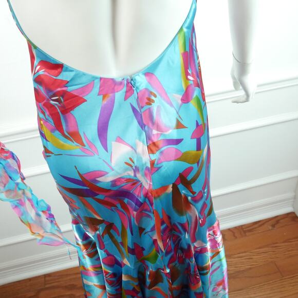 Vintage Cache Size 4 Gown Formal Maxi Dress Silk Y2K Fairy Hoco Glam Baddie Prom - Picture 11 of 16